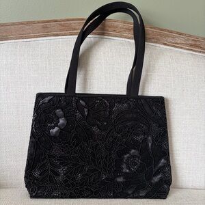 ERMO Made in China Black Beaded Lace Shoulder Bag